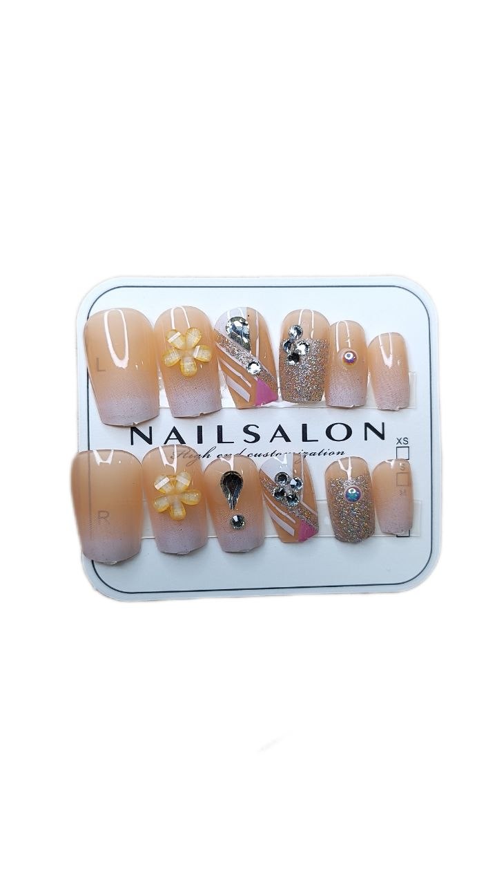 ناخن مصنوعی طرح دار  Nailsalon همراه با چسب ژله ای