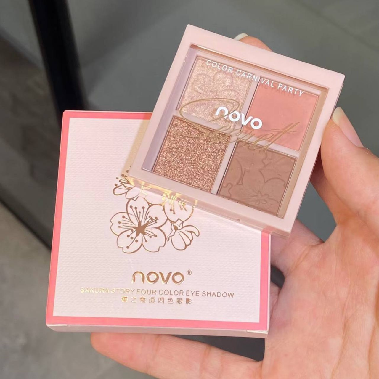 پالت سایه چشم ۴ رنگ NOVO Sakura Story